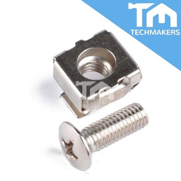 1 Set of M6 Mounting Screw & Cage Nut Fastener for Server Rack Mount