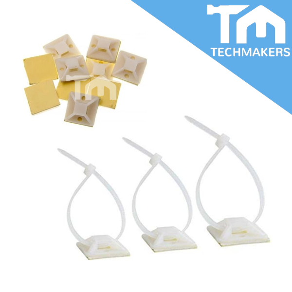 Cable Tie Sticking Mounting Base Self Adhesive Cable Wire Zip Tie 20x20