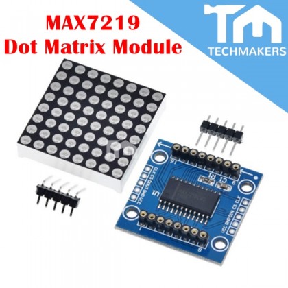 thumbnail image 2 of MAX7219 8x8 Red LED Dot Matrix Display Module - DIY Arduino Raspberry Pi Project Kit 2 of 12