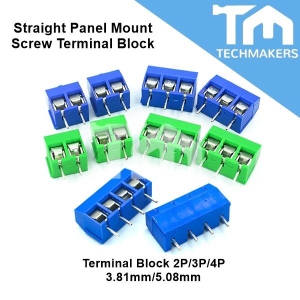 2P/3P/4P Pitch 3.81mm/5mm/5.08mm PCB Panel Mount Screw Terminal Block
