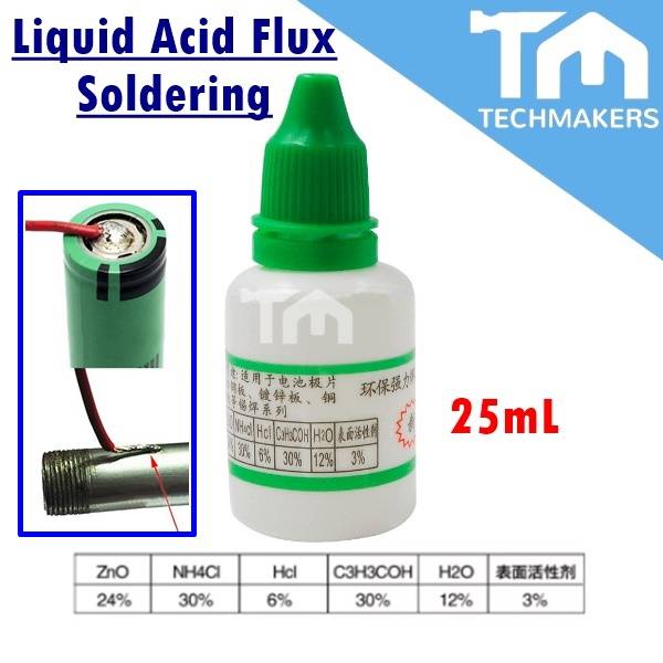 Liquid Acid Flux Soldering Fluid 25ml Solder Paste Iron Copper White