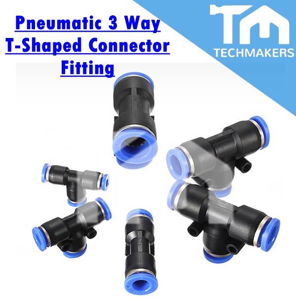 Pneumatic 3Way T Shaped Shape Connector Fitting for 416mm Air Water