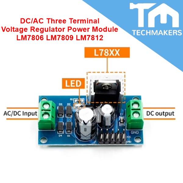 7805 7809 7812 5V 9V 12V Fixed Output Voltage Regulator Power Module ...