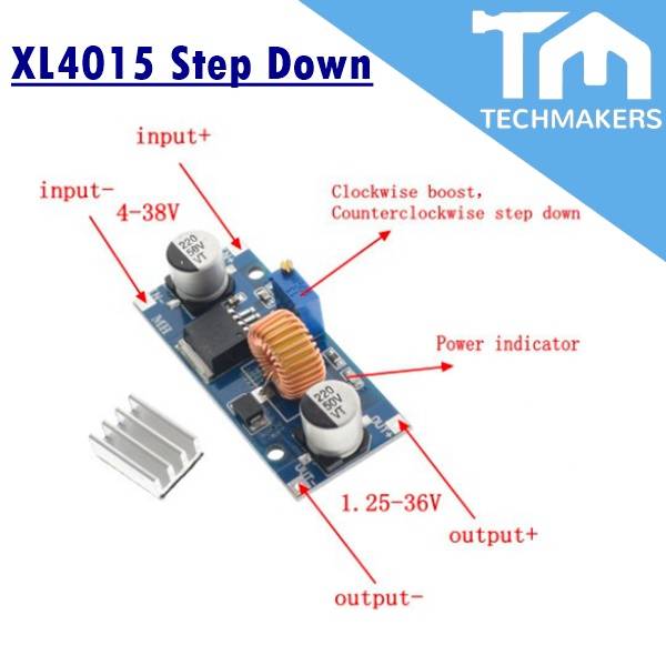 XL4015 XL 4015 DCDC Voltage 438V 5A DCDC StepDown Buck Converter Adjustable Variable