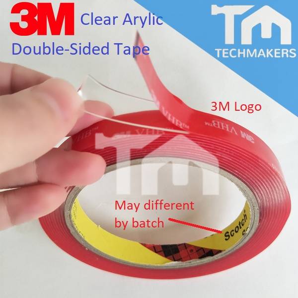 3M VHB Double-Sided Clear Acrylic Adhesive Tape - 15mm X 3m, Heavy Duty Bonding
