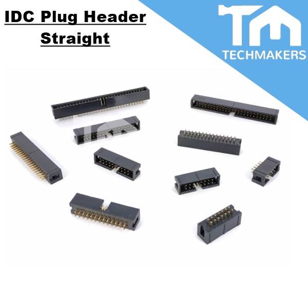 2.54mm IDC Plug Header Male Connector PCB Mount Connector Straight 6/8