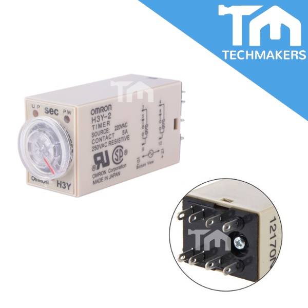 H3Y2 Analogue Delay Timer 12V/24V 10S, 1M, 60M Timer Relay With Base