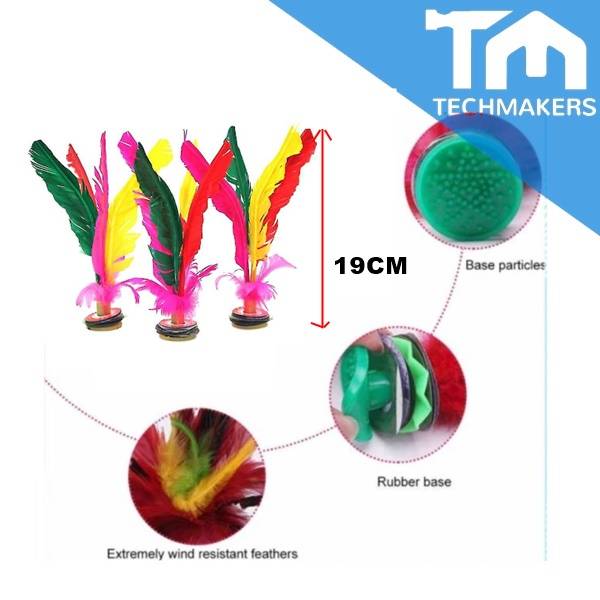 80s 19mm Big Size Colour Feather Foot Kicking Shuttlecock Sport Fitness