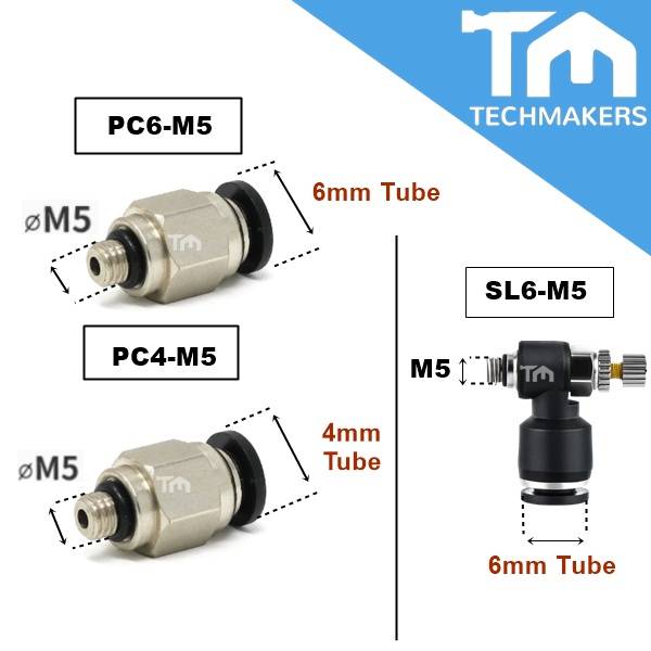 Lot De 5 Adaptateurs Pneumatiques – Raccord Rapide 10mm Vers 6mm, Push-in