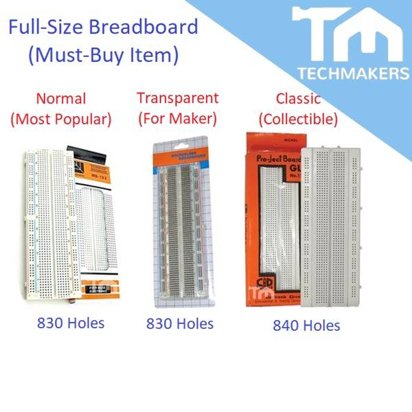 MB-102 Solderless Breadboard – 830 Tie Points For Arduino & Electronics Prototyping