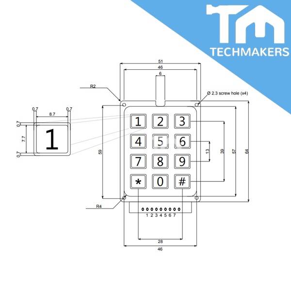 thumbnail interactive-video image 1 of 3-Pack 3x4 Matrix 12 Button Keypad Module For Raspberry Pi – Esk3x4bbwec 1 of 2