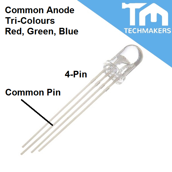 Lot De 10 LED DEL RGB 5mm à 4 Broches Anode Commune - Transparentes, Parfaites Pour Projets électroniques