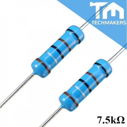 10 pcs of Resistor 1% 0.25W 7.5, 75, 750, 7.5K, 75K, 750K ohm 1/4 0.25 Watt Metal Film Resistance Perintang
