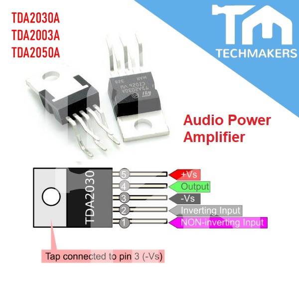 Lot De 50 Pièces TDA2003A / TDA2003AV - Circuit Intégré TO-220-5, Qualité Garantie