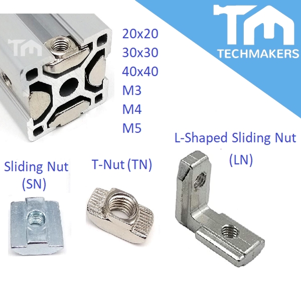 Sliding Slide Nut (SN) / TNut (TN) / LShaped Sliding Nut (LN) For Fastener Aluminum Profile EU