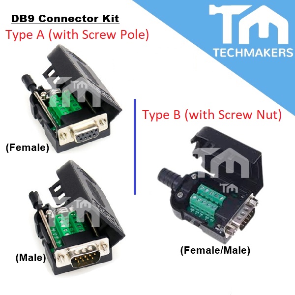 RS232 Serial 9Pin DB9 COM Connector Adapter Male S... - Vicedeal